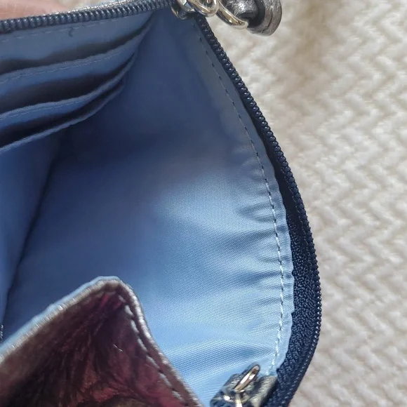 Coach Poppy Wordblock Denim Card Case/Wristlet - Picture 6 of 14